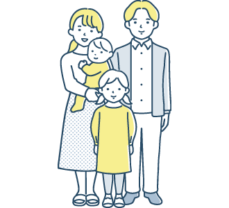 笑顔の家族のイラスト