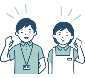 元気でいきいきとした職員のイラスト