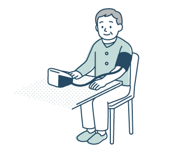 血圧測定の健康チェックイラスト
