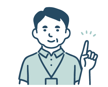 明るく元気な職員のイラスト
