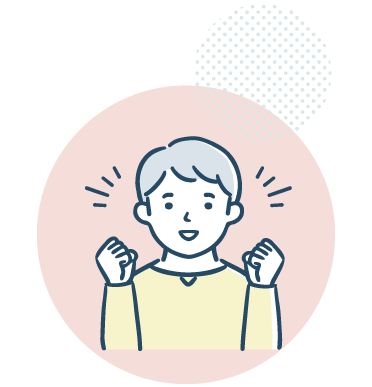 いきいきとする男性利用者さんのイラスト