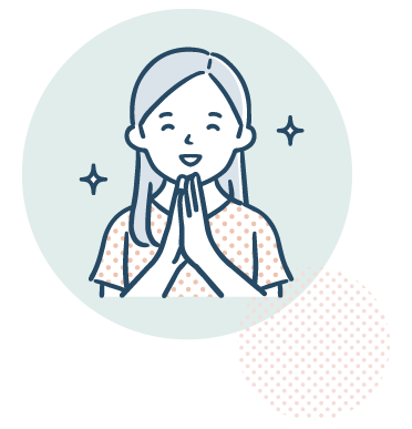 いきいきとする女性利用者さんのイラスト