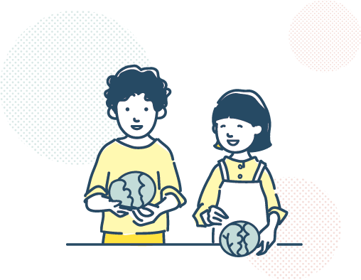 野菜の選果作業を行う男女のイラスト