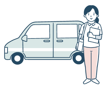 職員がお迎えに来る様子のイラスト